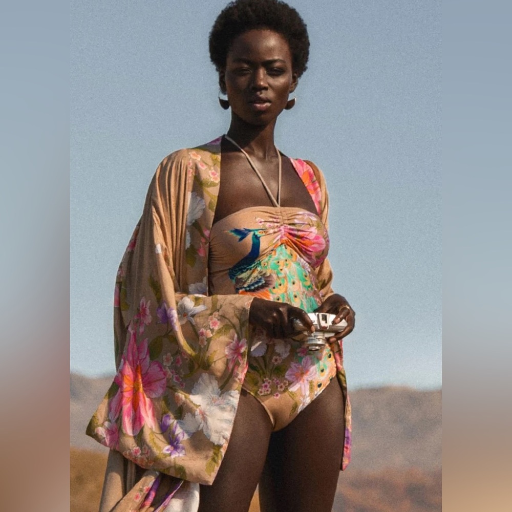 NWT Spell ⁺₊⋆ ☾⋆⁺ Waterfall One Piece in Taupe Peacock - Picture 8 of 11